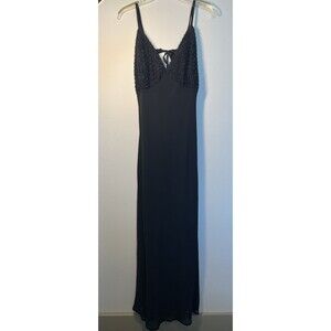 Wild Fable Women's Sleeveless Rosette Cup Black Maxi Dress Dark Romantic Y2K XXL